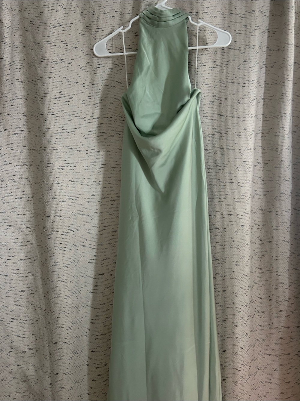 Hello Molly Sage Satin Halter Maxi Dress - Picture 3 of 4